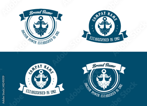 Set of nautical heraldry