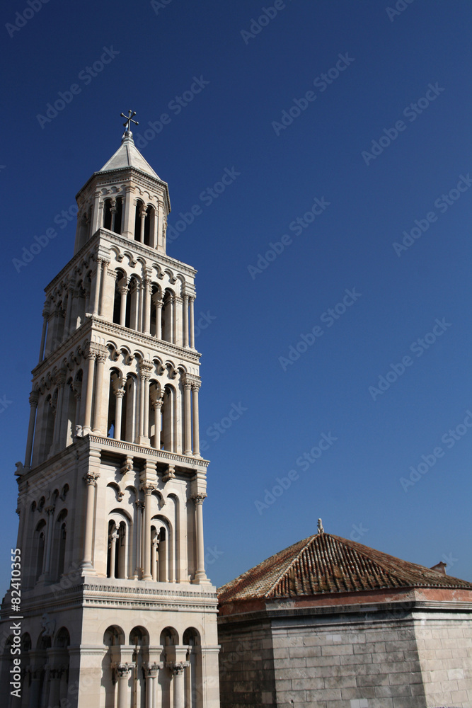 Saint Domnius church and bell tower, landmark in Split, Croatia.
