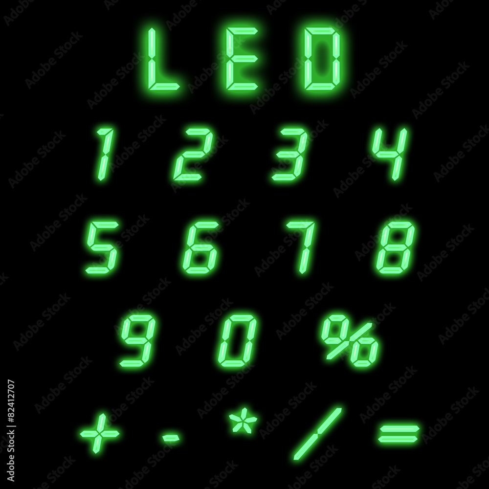Led numbers green