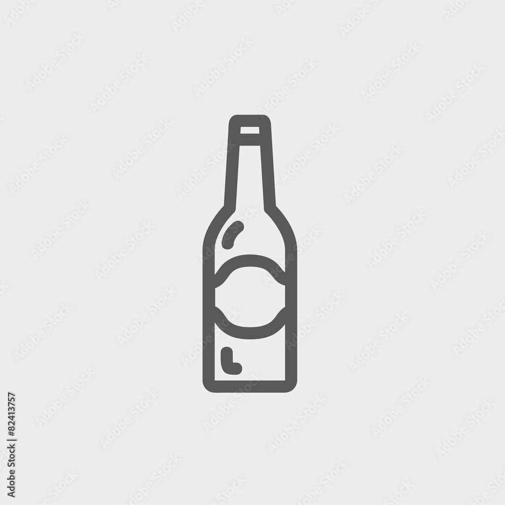 Light beer bottle thin line icon Light beer bottle thin line icon