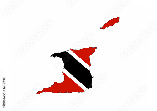 trinidad tobago flag map photo