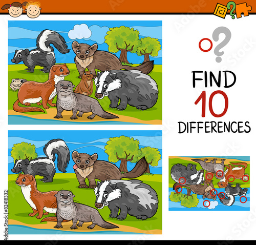 finding differences game cartoon