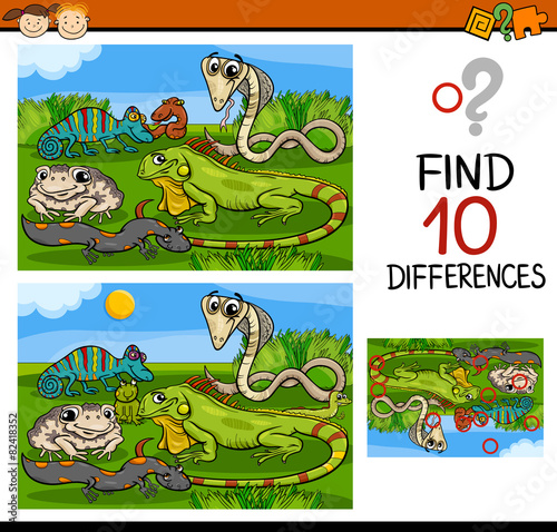 finding differences game cartoon