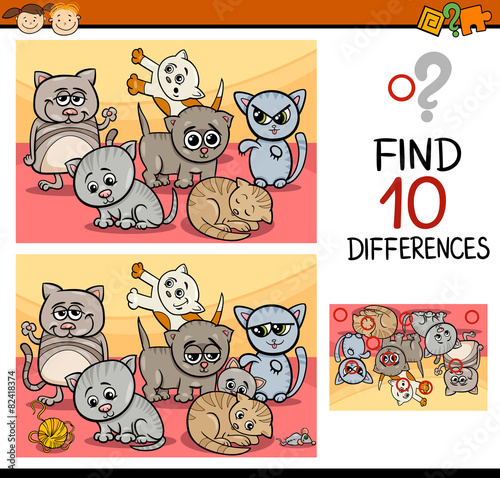 finding differences game cartoon