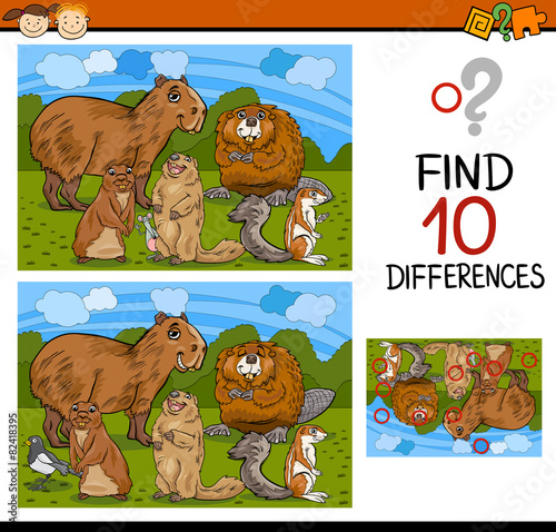 finding differences game cartoon