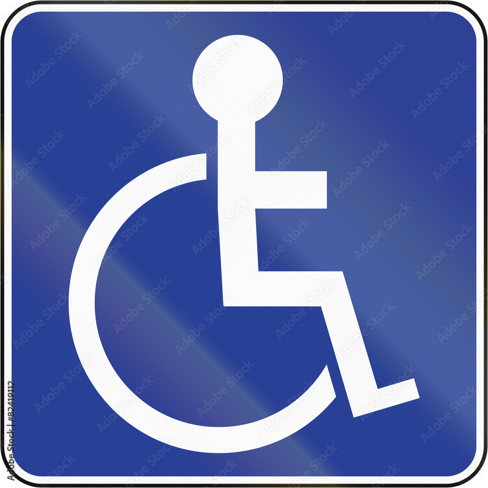 Road sign in Brunei: Disabled