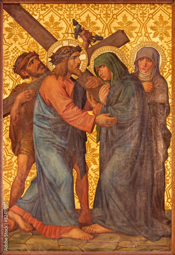 Jerusalem - Jesus meet his mother paint