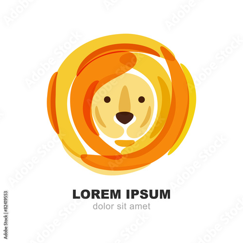 Fototapeta Naklejka Na Ścianę i Meble -  Abstract lion head illustration. Logo design template. Symbol of