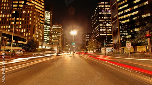 Avenida Paulista night traffic time lapse Sao Paulo Brazil photo