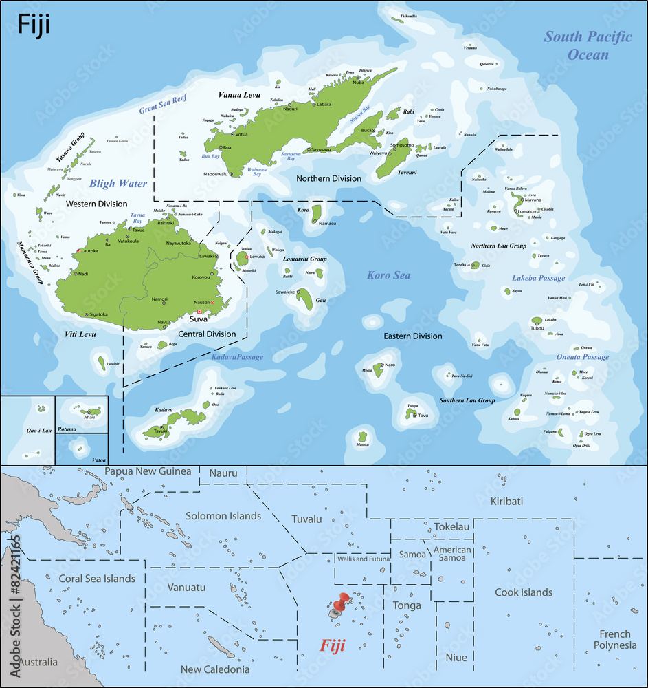 Fiji map Fiji map