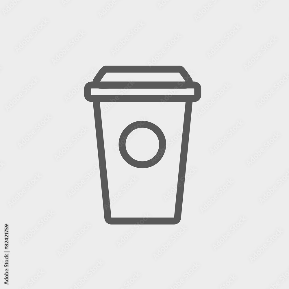 Disposable coffee cup thin line icon Disposable coffee cup thin line icon
