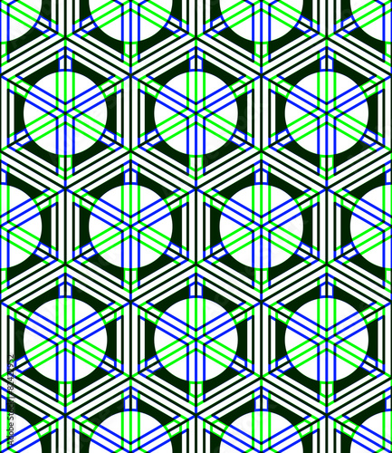 Endless colorful symmetric pattern, graphic design. Geometric in