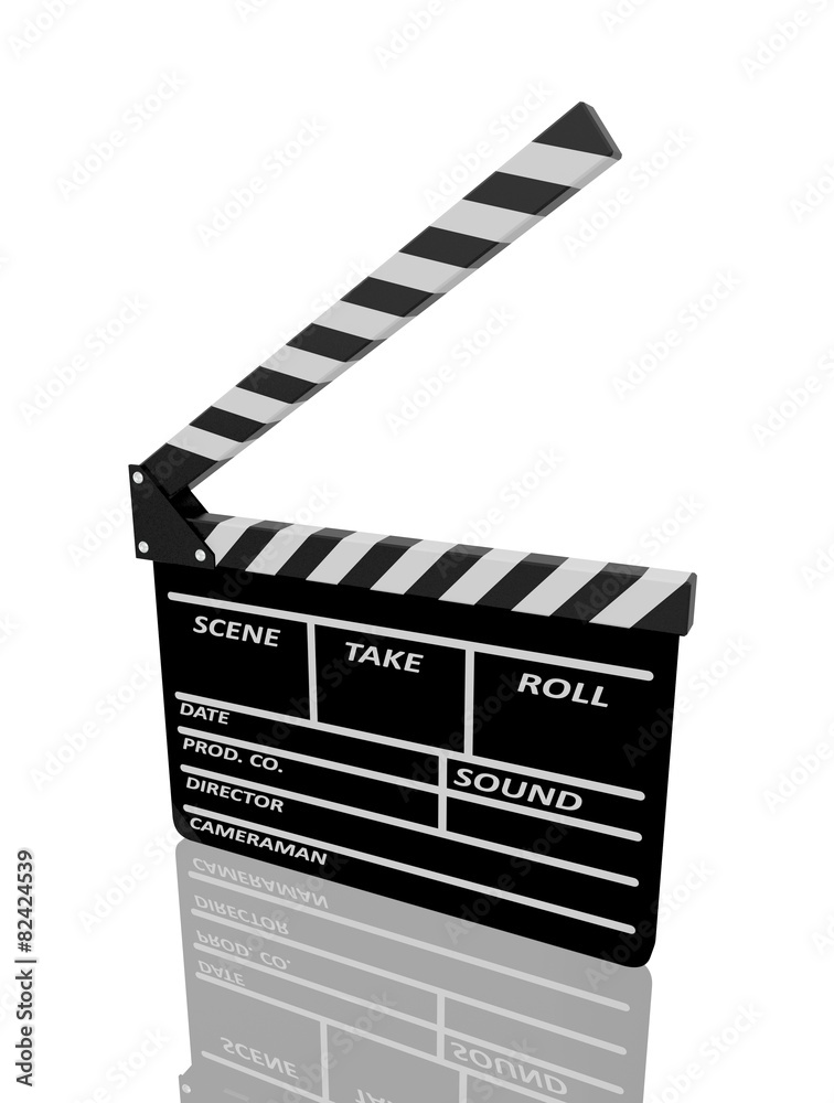 Obraz premium Clapper board on white background