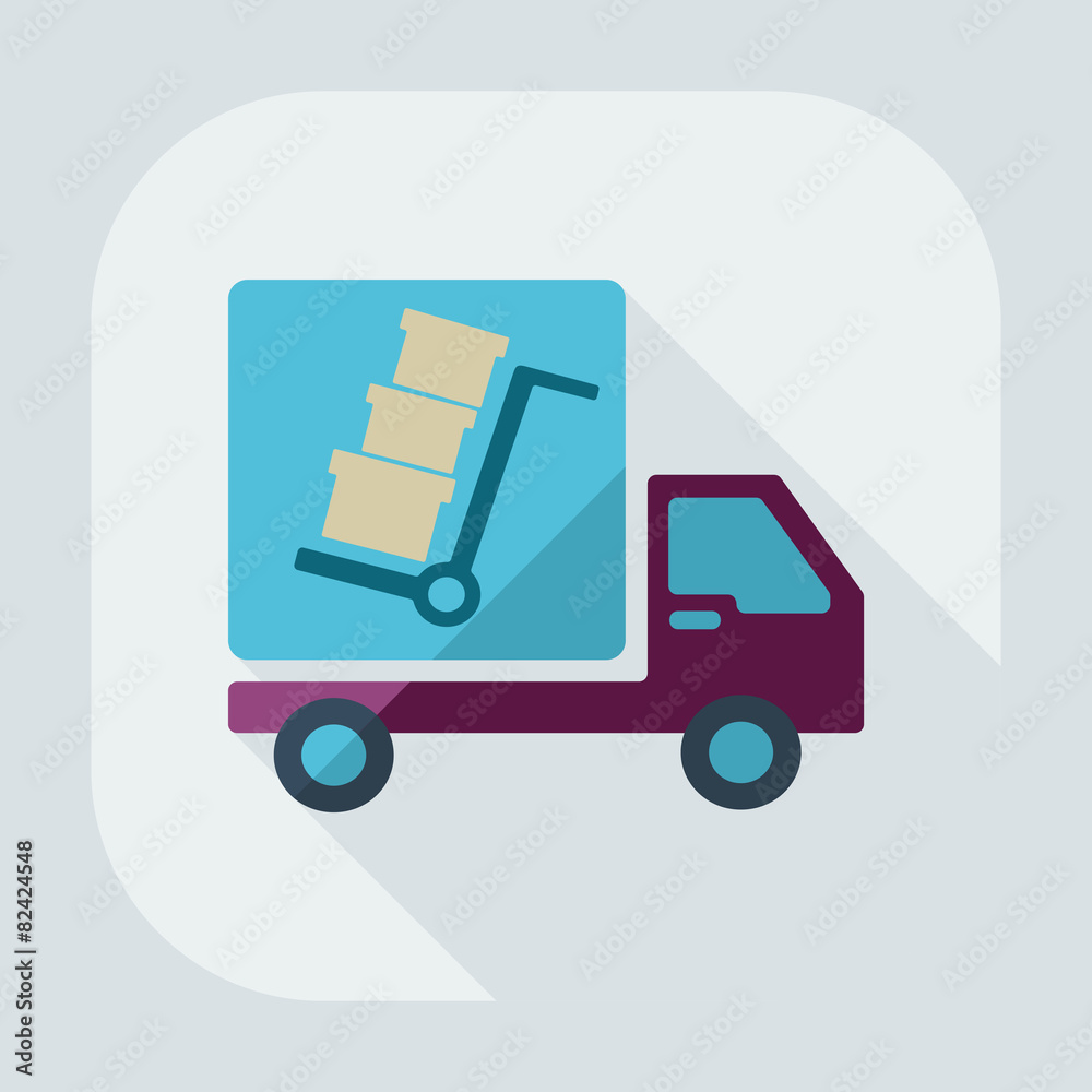 Flat modern design with shadow icons car shipping Flat modern design with shadow icons car shipping