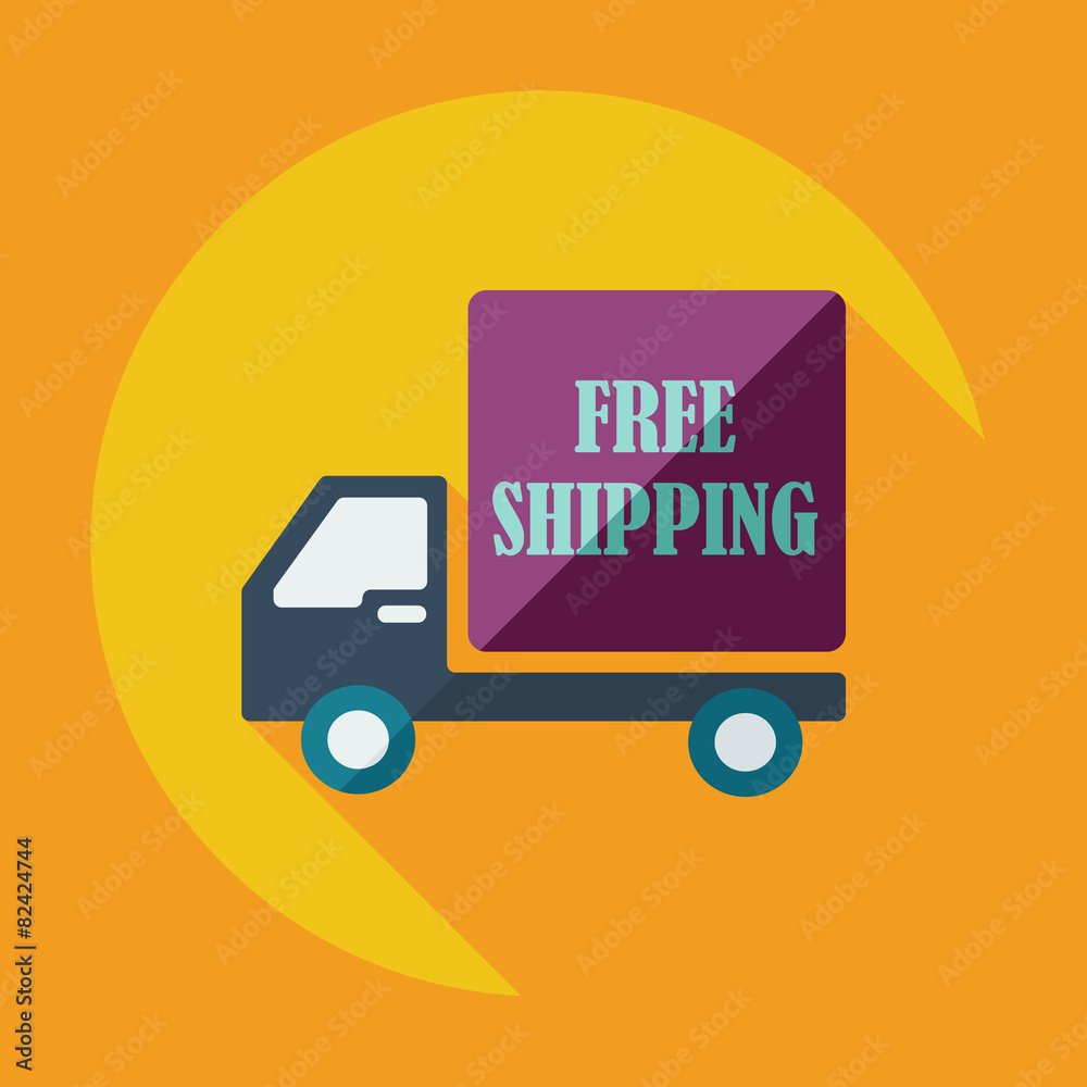 Flat modern design with shadow icons car shipping Flat modern design with shadow icons car shipping