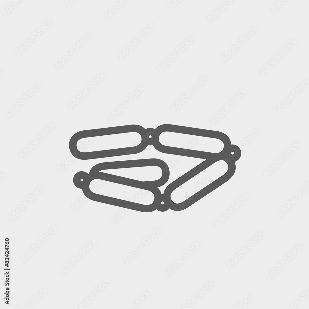 Chorizo chain thin line icon Chorizo chain thin line icon