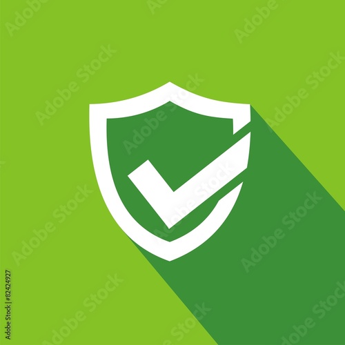 Icono escudo seguro verde sombra