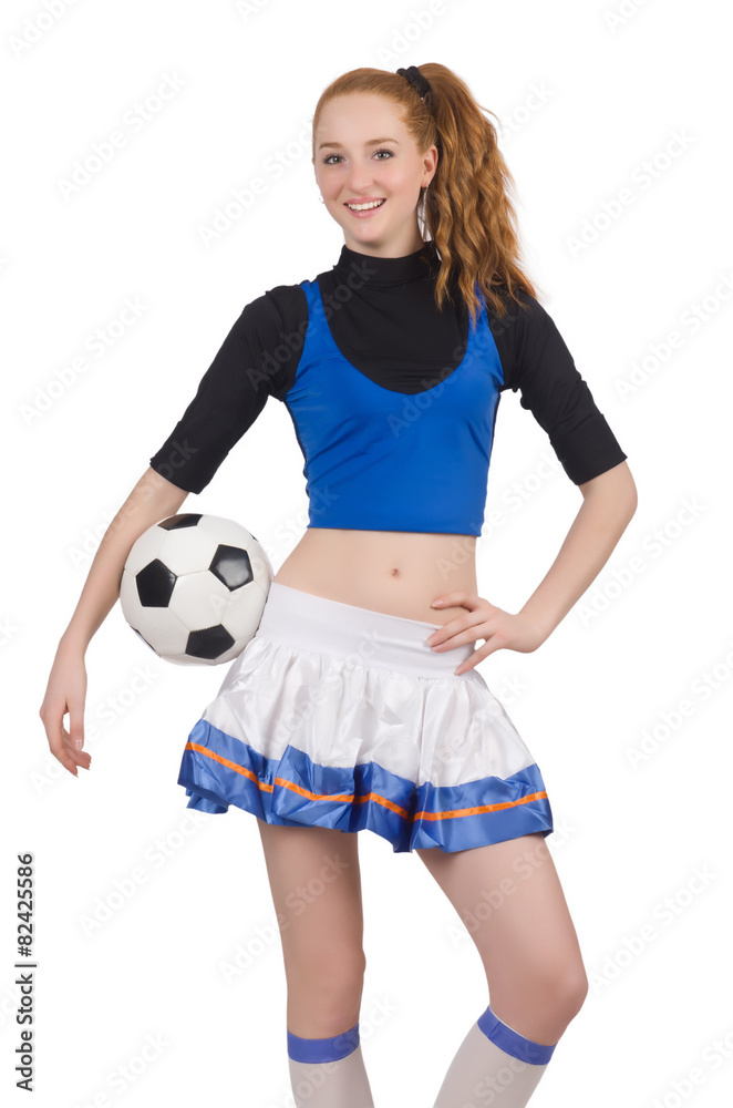 Cheerleader isolated on the white background Cheerleader isolated on the white background