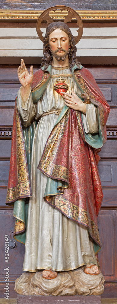 Banska Stiavnica - carved statue of heart of Jesus Christ