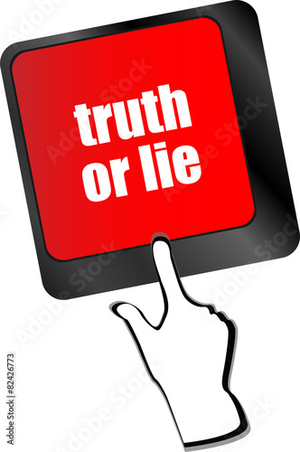 truth or lie button on computer keyboard key vector