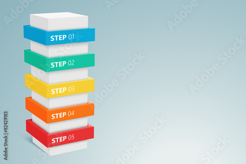 Infographic Column With 5 Steps 1