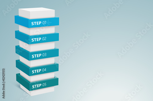 Infographic Column With 5 Steps 2