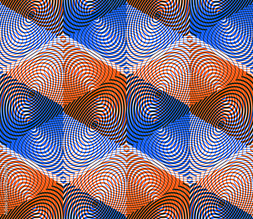 Colored abstract interweave geometric seamless pattern, EPS10. B
