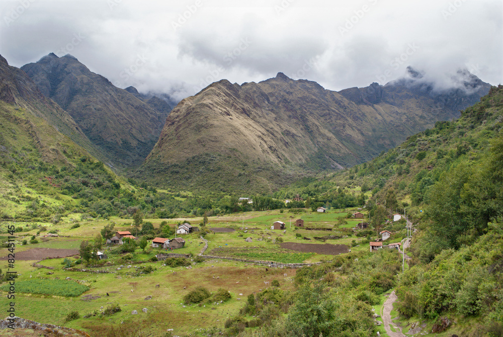 Colca Bamba village and valley - Cordillera Blanca in the Andes