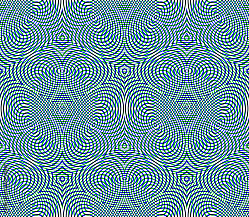 Bright illusory abstract geometric seamless pattern with 3d geom