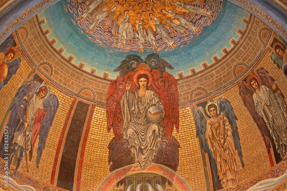 Rome - mosaic of young Jesus Christ the Pentokrator 