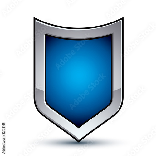 Free Download Heraldic vector blue emblem with silver outline, 3d conceptual d - GFXLoad