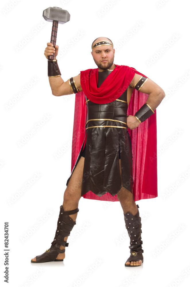 Gladiator with hammer isolated on white Gladiator with hammer isolated on white