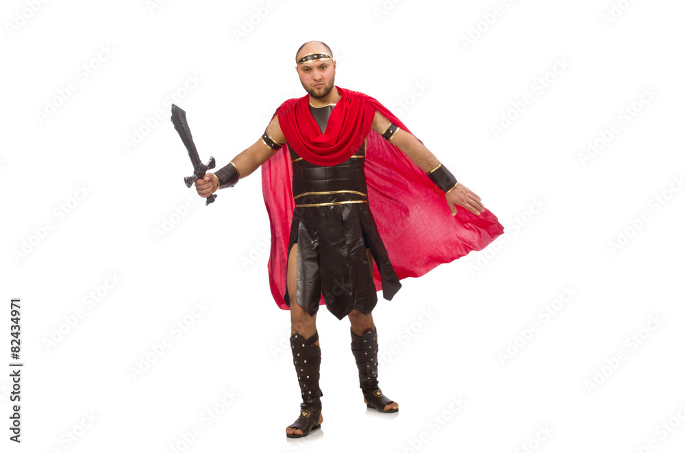 Gladiator with sword isolated on white Gladiator with sword isolated on white