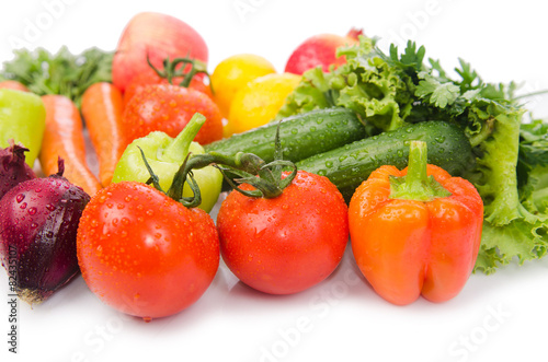 Assorted vegetables isolated on the white