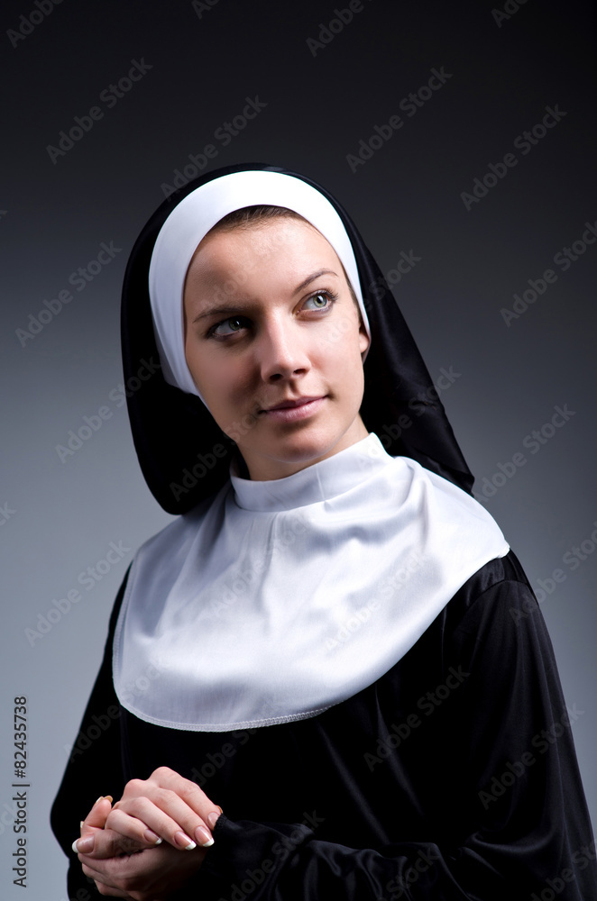 Young nun in religious concept Young nun in religious concept