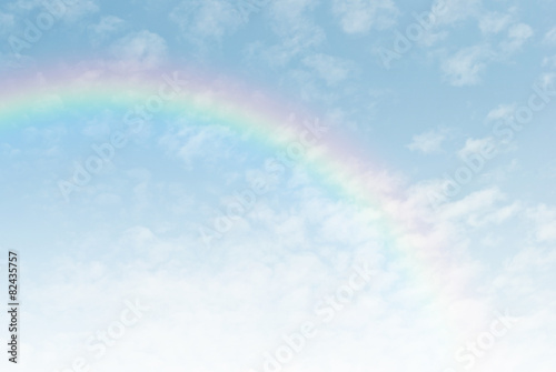 rainbow in the blue sky after the rain  