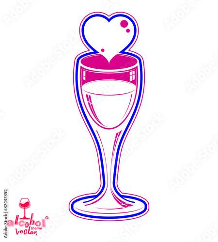 Wineglass vector 3d artistic illustration – wedding couple con