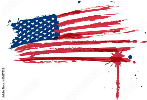 Usa flag in water colors