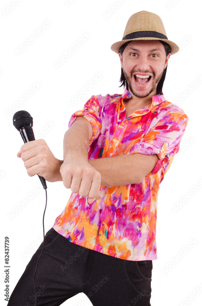 Man in colourful shirt isolated on white Man in colourful shirt isolated on white