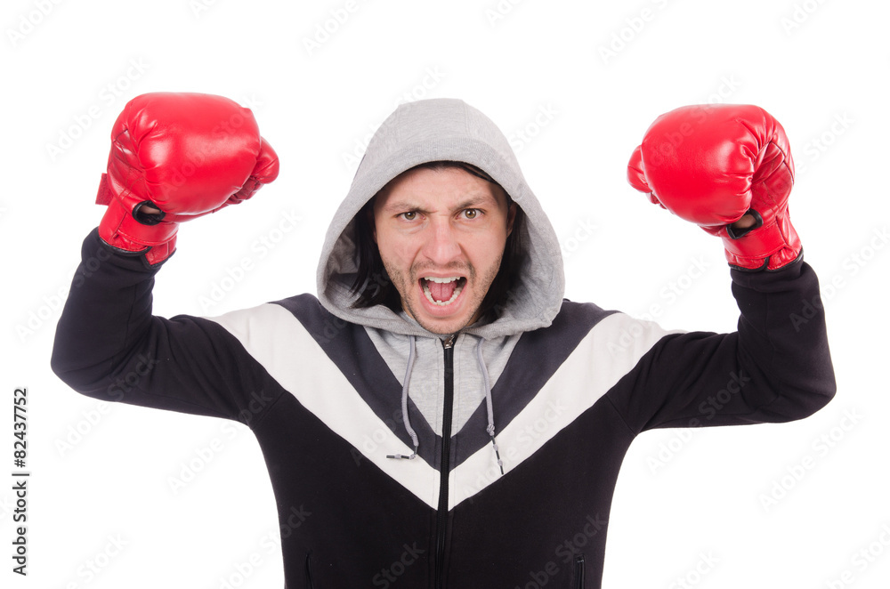 Funny boxer isolated on the white Funny boxer isolated on the white