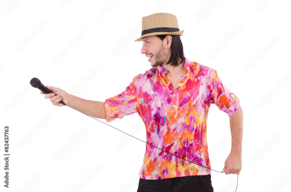 Man in colourful shirt isolated on white Man in colourful shirt isolated on white