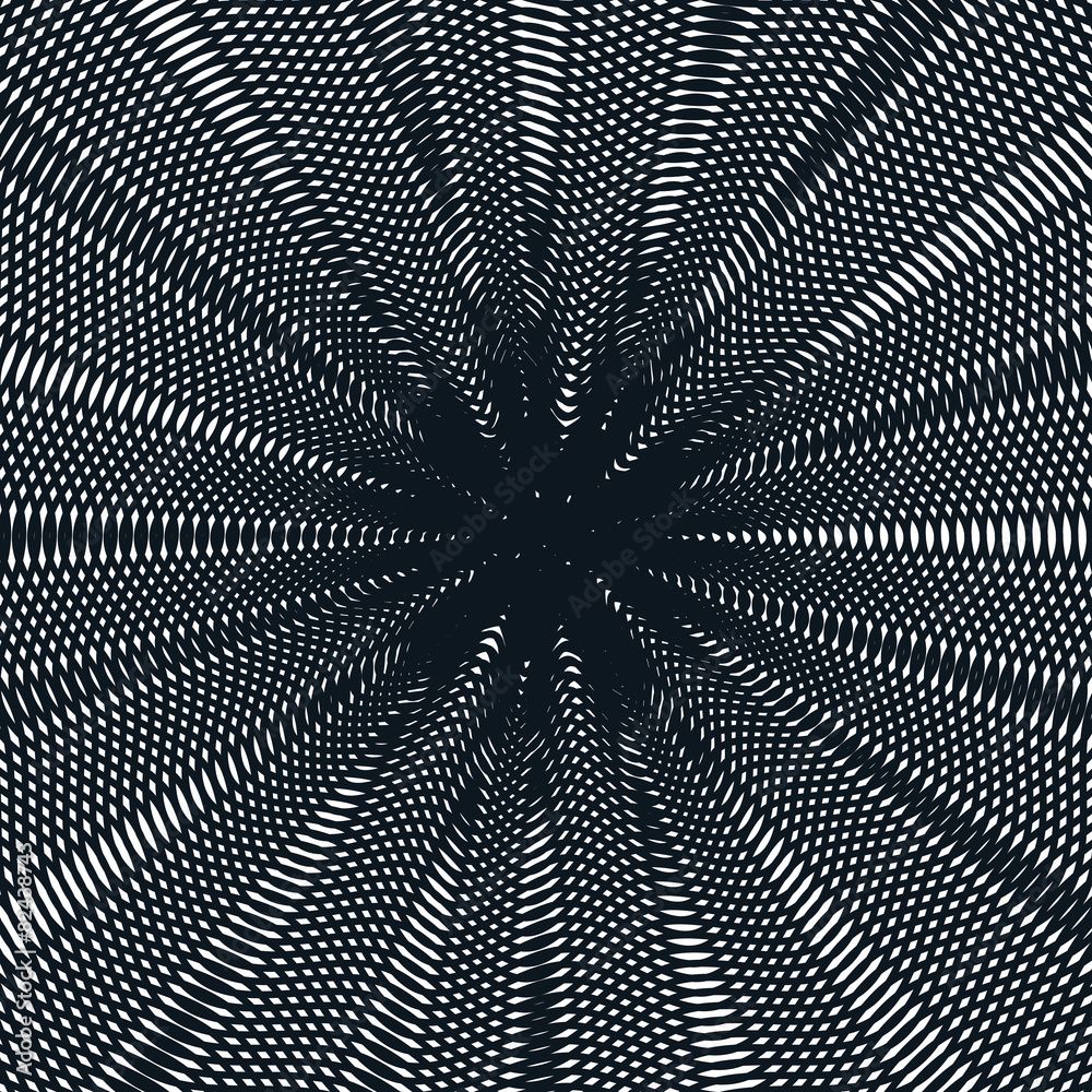 Op art, moire pattern. Relaxing hypnotic background with geometr Op art, moire pattern. Relaxing hypnotic background with geometr