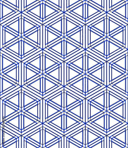 Regular colorful endless pattern with intertwine three-dimension