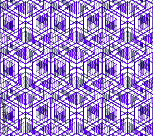 Graphic seamless abstract pattern, regular geometric colorful 3d