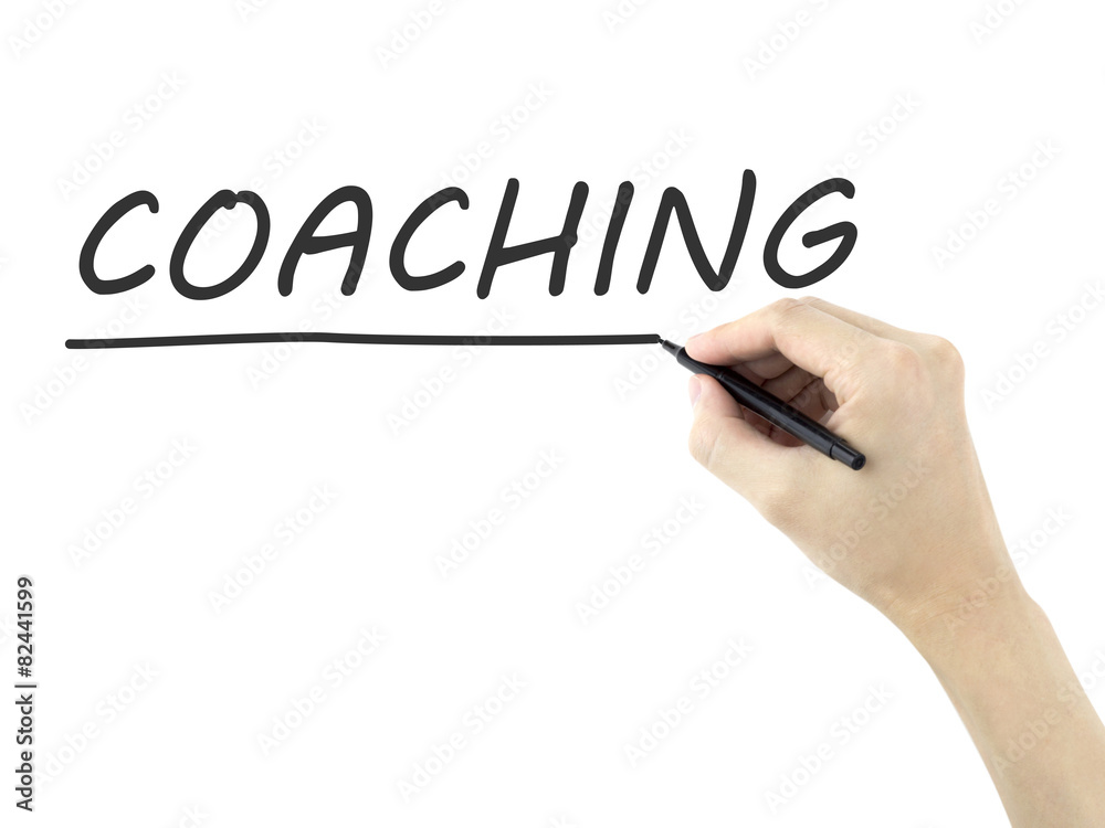 coaching word written by man's hand coaching word written by man's hand