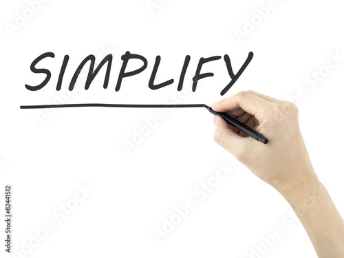 simplify word written by man's hand