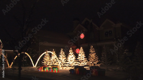 house with Christmas lights