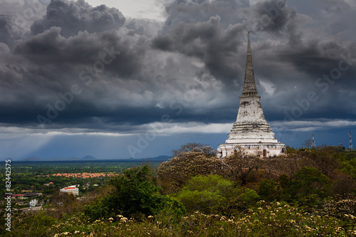 pagoda and storm cloud
