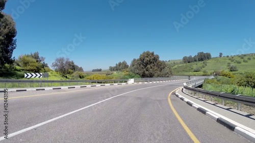 Crossing the Jordan River driving plates at Bnot Ya'akov Bridge photo