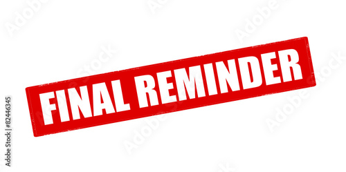 Final reminder